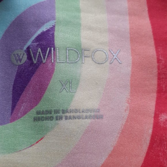 Wildfox Abstract Rainbow Soleil High Waisted Cropped Leggings Size XL - Picture 3 of 12